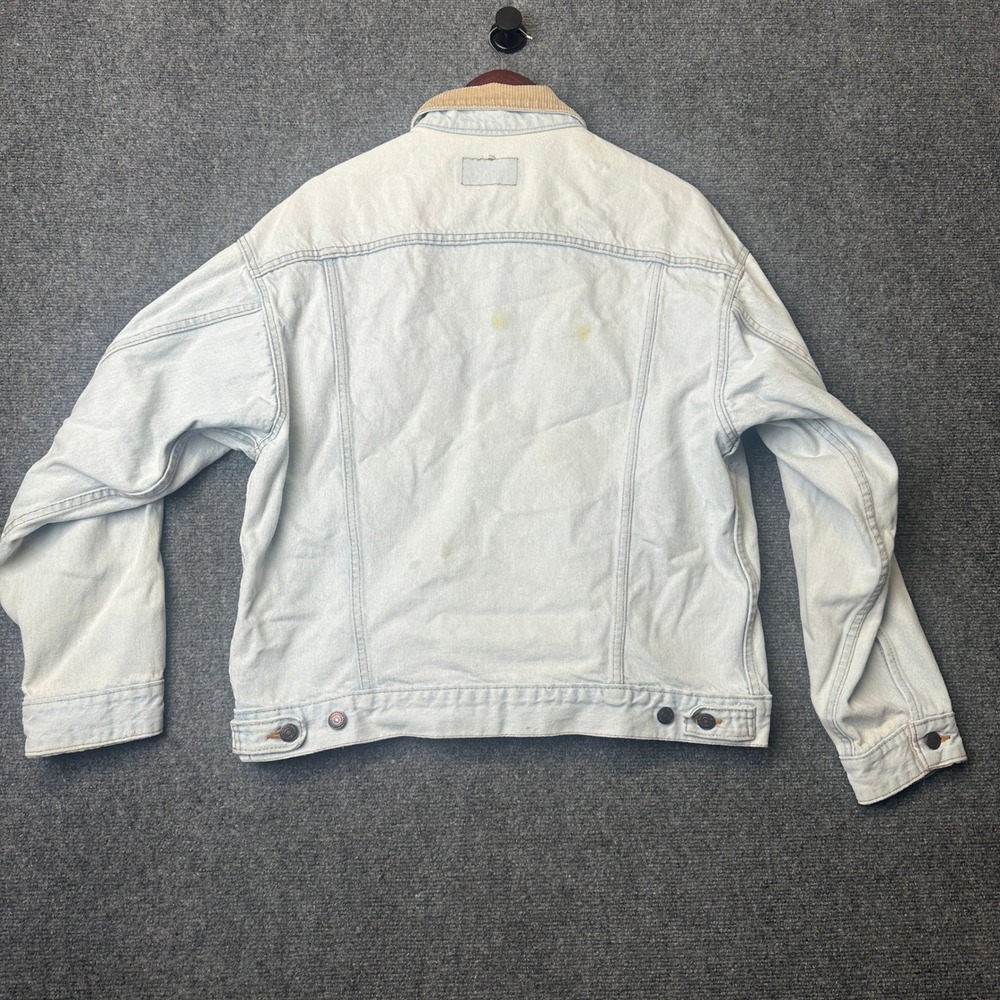 Vintage Levi's Denim Jacket Mens XL Light Wash Corduroy Collar 80s Trucker USA - Picture 9 of 14